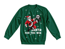 Julegenser 'Santa for the win' grønn str. L